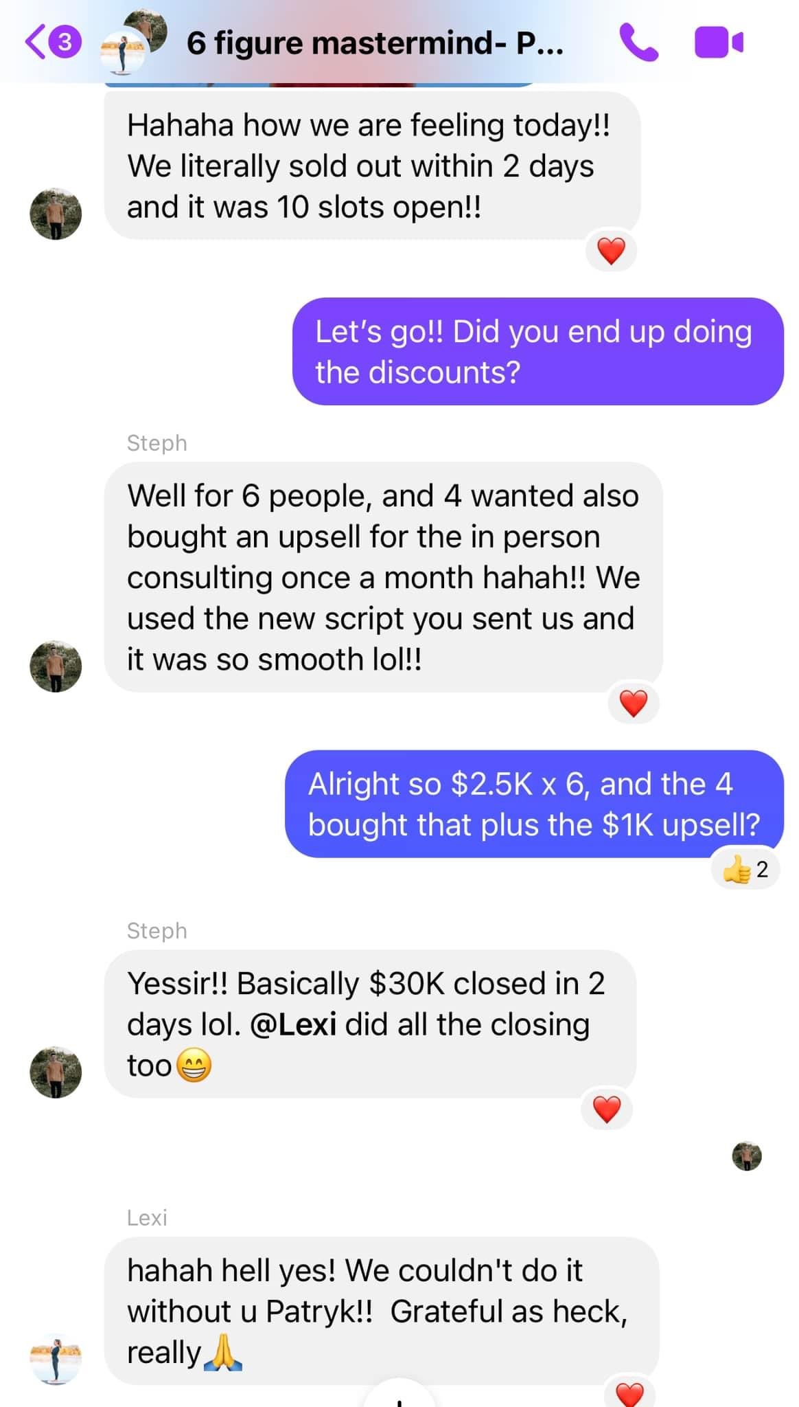 Steph & Lexi: $30K closed in 2 days
