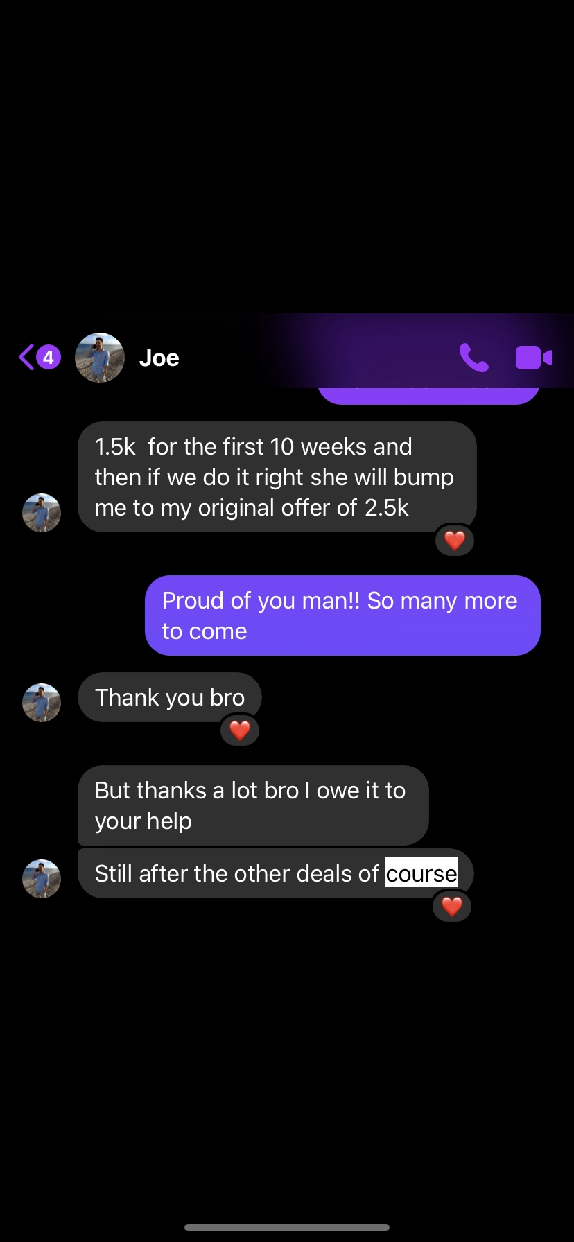 Joe: $1.5K starter, bumping to $2.5K